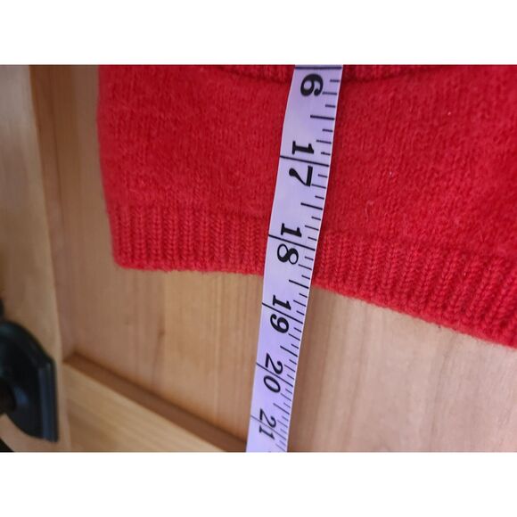 Vintage Garland 100% Wool Red Sweater Vest Shell Buttons Pockets SMALL Retro S - Picture 6 of 6